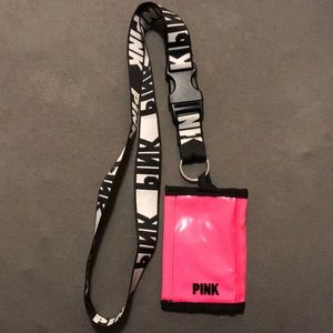 PINK lanyard ID wallet